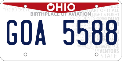 OH license plate GOA5588