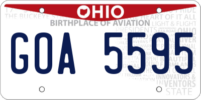 OH license plate GOA5595