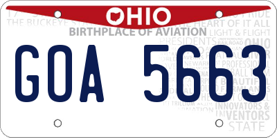 OH license plate GOA5663