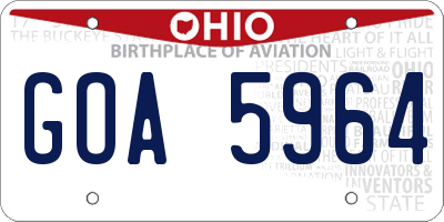 OH license plate GOA5964