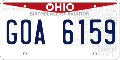 OH license plate GOA6159