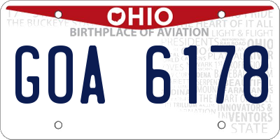 OH license plate GOA6178