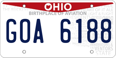 OH license plate GOA6188