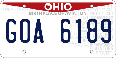 OH license plate GOA6189