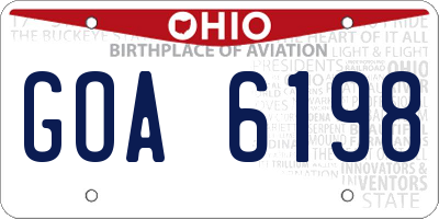 OH license plate GOA6198