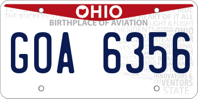 OH license plate GOA6356