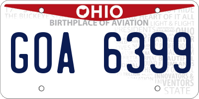 OH license plate GOA6399