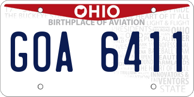 OH license plate GOA6411