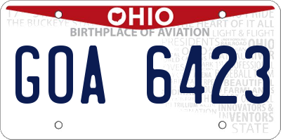 OH license plate GOA6423