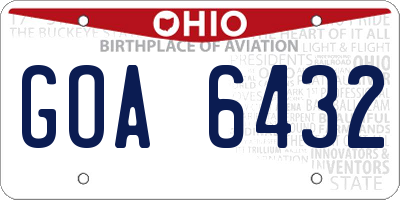 OH license plate GOA6432