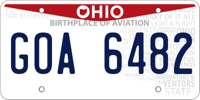 OH license plate GOA6482