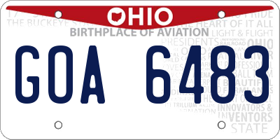 OH license plate GOA6483