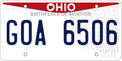 OH license plate GOA6506