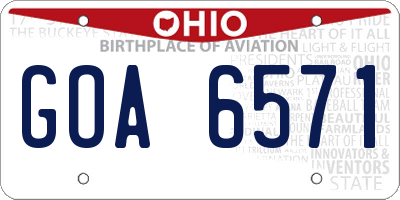 OH license plate GOA6571