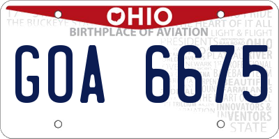 OH license plate GOA6675