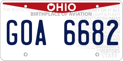 OH license plate GOA6682