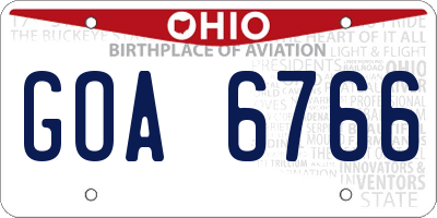 OH license plate GOA6766