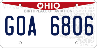 OH license plate GOA6806