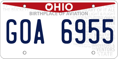 OH license plate GOA6955