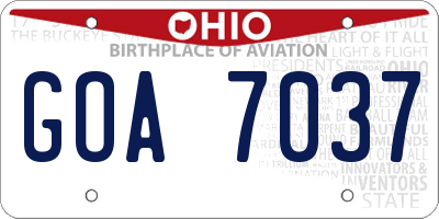 OH license plate GOA7037