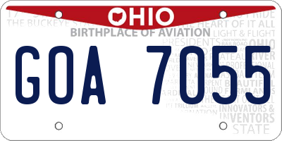 OH license plate GOA7055