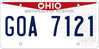 OH license plate GOA7121