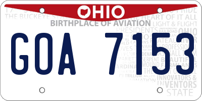OH license plate GOA7153