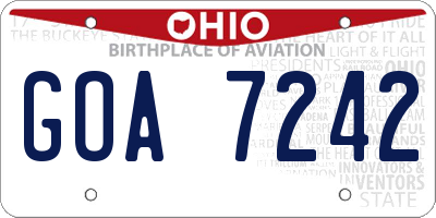 OH license plate GOA7242