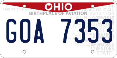OH license plate GOA7353