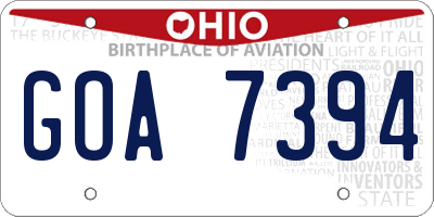 OH license plate GOA7394