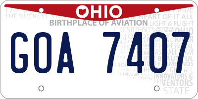OH license plate GOA7407