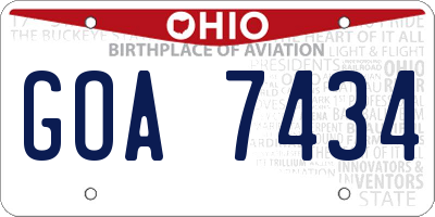 OH license plate GOA7434