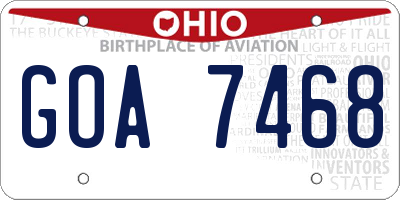 OH license plate GOA7468