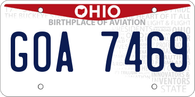 OH license plate GOA7469