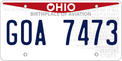 OH license plate GOA7473