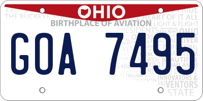 OH license plate GOA7495