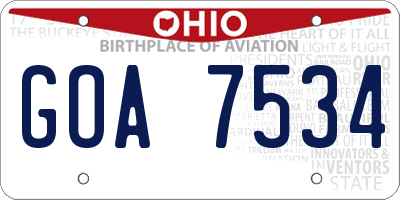 OH license plate GOA7534