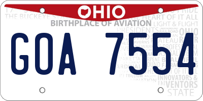 OH license plate GOA7554