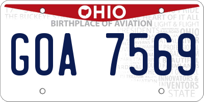 OH license plate GOA7569