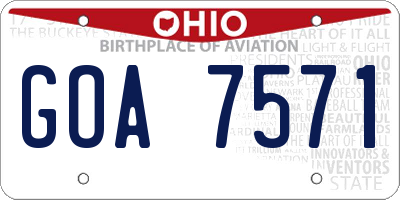 OH license plate GOA7571