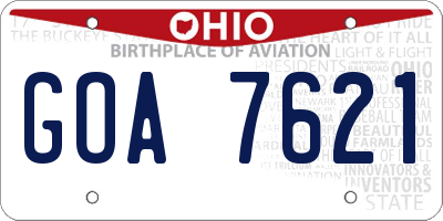 OH license plate GOA7621