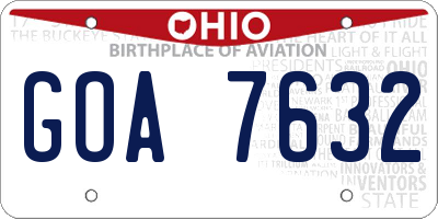 OH license plate GOA7632