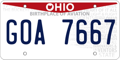 OH license plate GOA7667