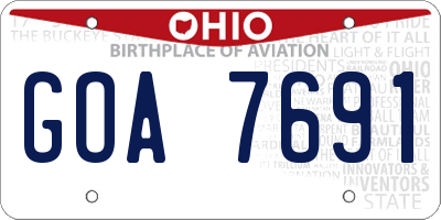 OH license plate GOA7691