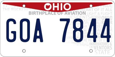 OH license plate GOA7844