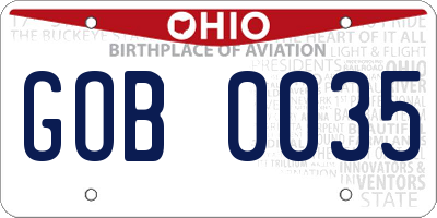OH license plate GOB0035