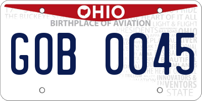 OH license plate GOB0045