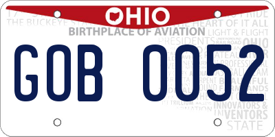 OH license plate GOB0052