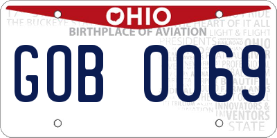 OH license plate GOB0069