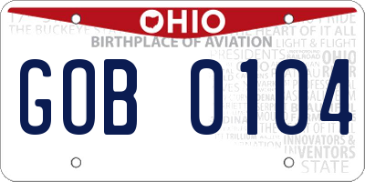 OH license plate GOB0104